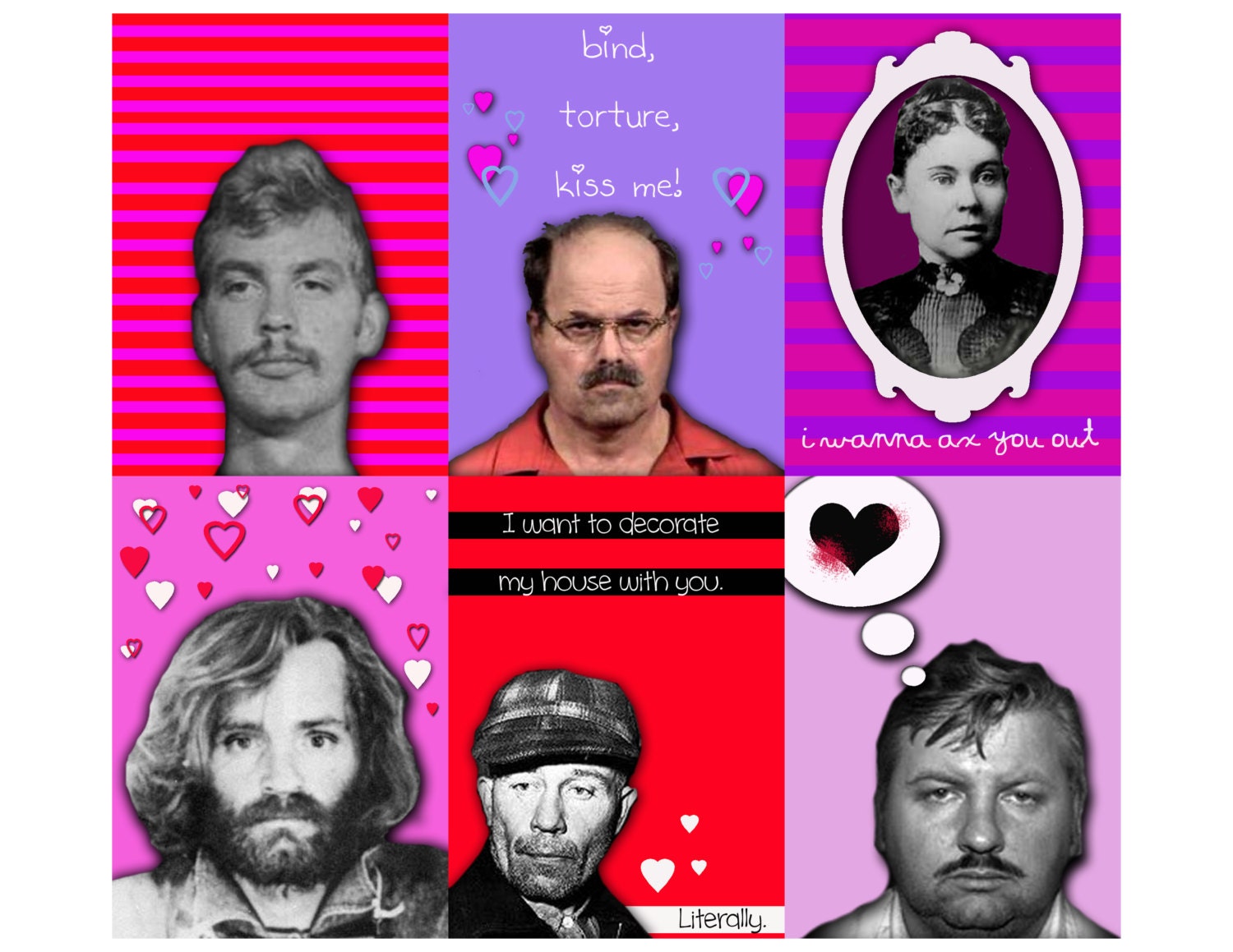 serial killer valentines day cards