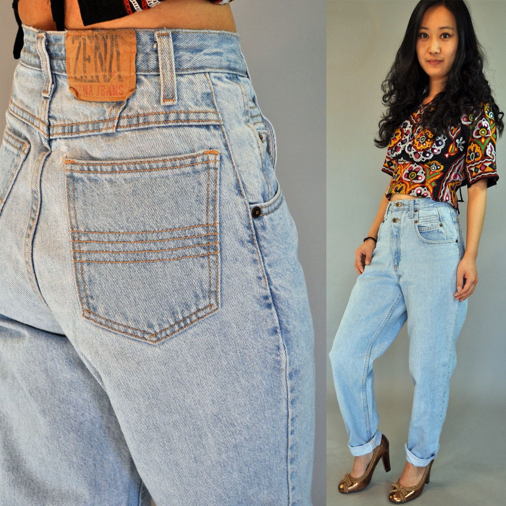 80's high waisted jeans outfit