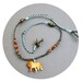 Lion Totem Necklace - Orange Blue Wooden Beaded Lion Necklace