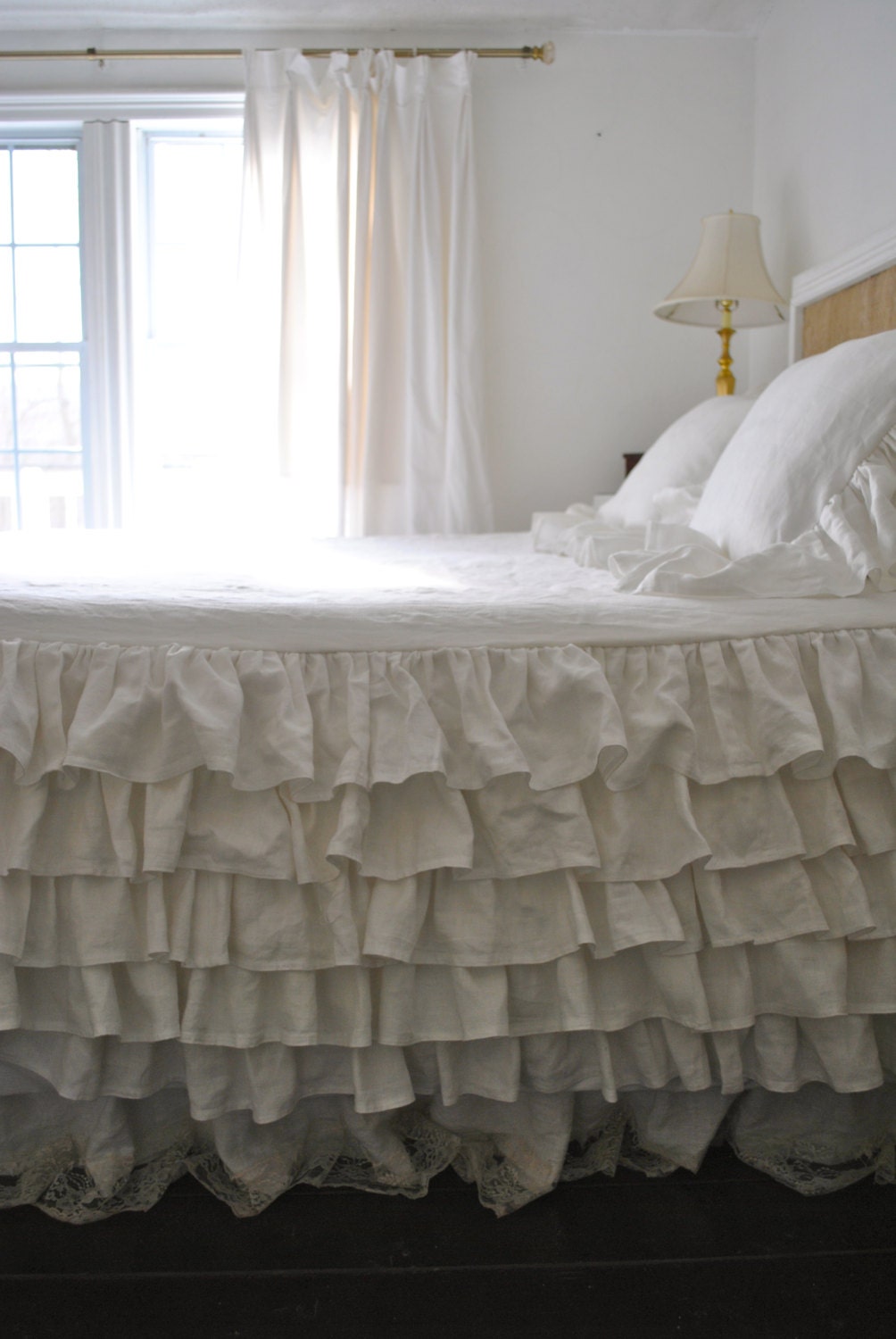 Linen Ruffled Coverlet