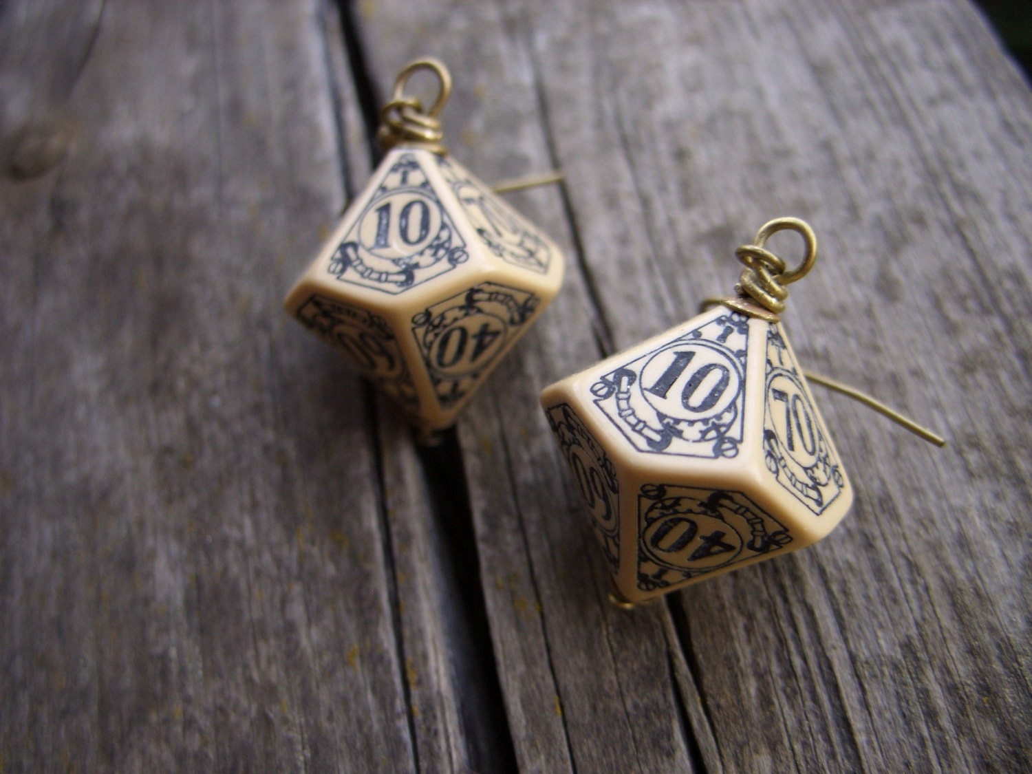 D100 steampunk dice earrings dice jewelry dnd dungeons and
