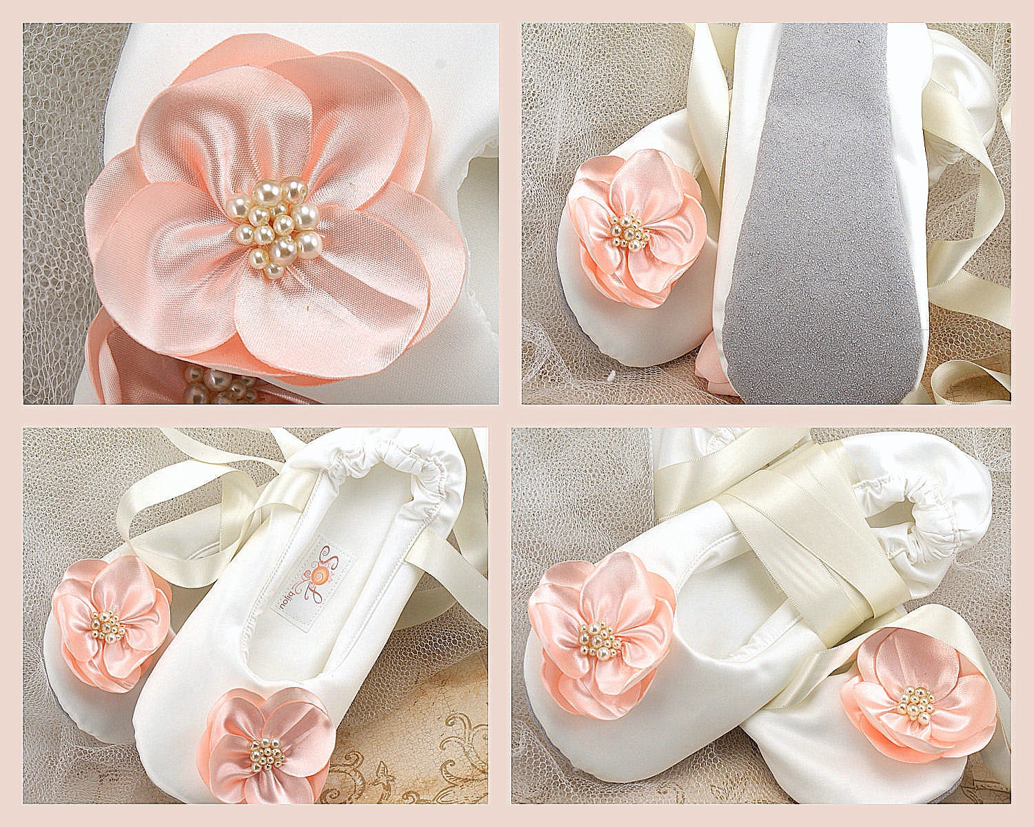 bridal ballet slippers ivory