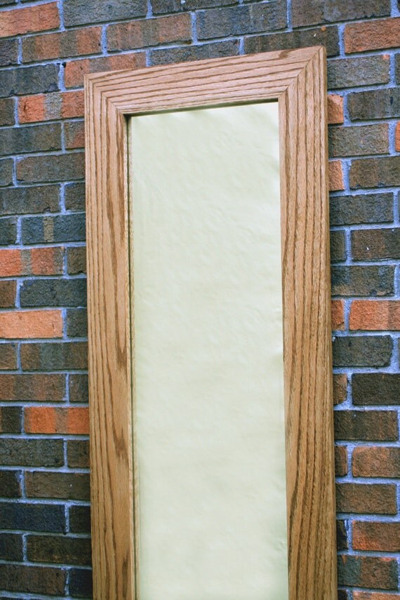 Full Length Oak Framed Mirror Classic Golden w/ Clear Top