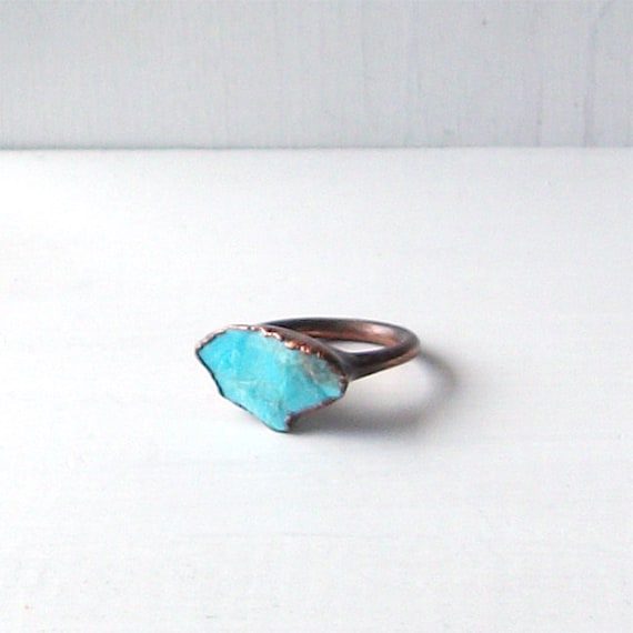 Cocktail Ring Gemstone Ring Turquoise Ring  Birthstone Ring December Jewelry Robins Egg Blue