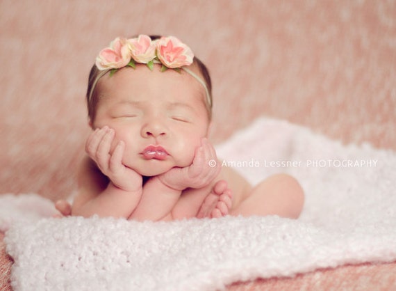 Pretty Newborn Baby Girl Flower Headband Photo Photography Prop