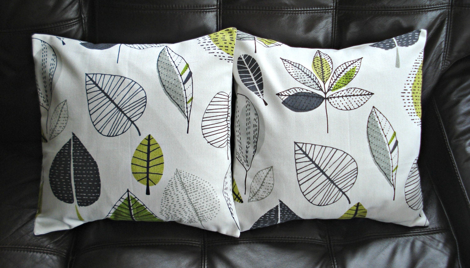 Items similar to Throw pillow Green leaf skeleton leaves maple pattern Cushion covers cases ...