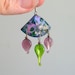 Lampwork Earrings Handmade Lampwork Jewelry, Enameled Long Dangle Chandelier Earrings