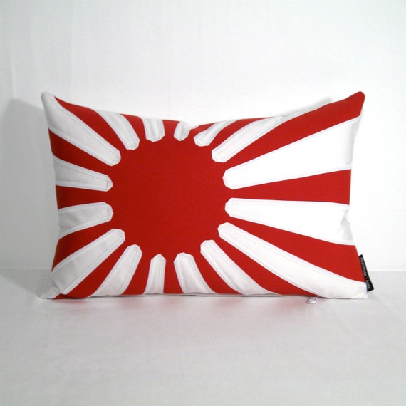 Japanese Flag Pillow Cover Rising Sun Decorative by Mazizmuse