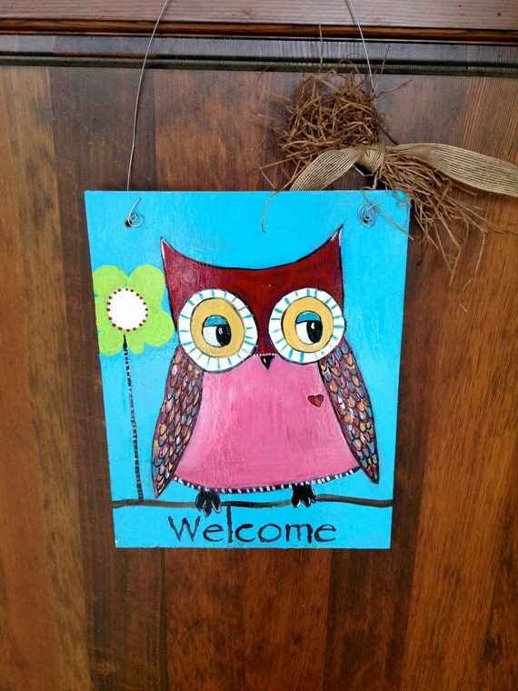 Whimsical Owl sign 11 x 14 wood