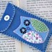 Owl phone case, i pod, gadget case, blue felt