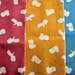 SALE.....15% OFF Daiwabo Japan Fabric, Hungry Hippo's 1/2 yd bundle , lightweight Cotton canvas, 3 total