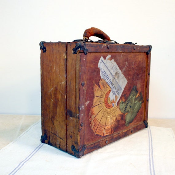 Vintage Roller Skating Box / World War II Wood Skate Case