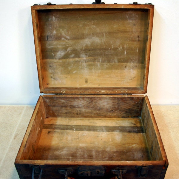 Vintage Roller Skating Box / World War II Wood Skate Case
