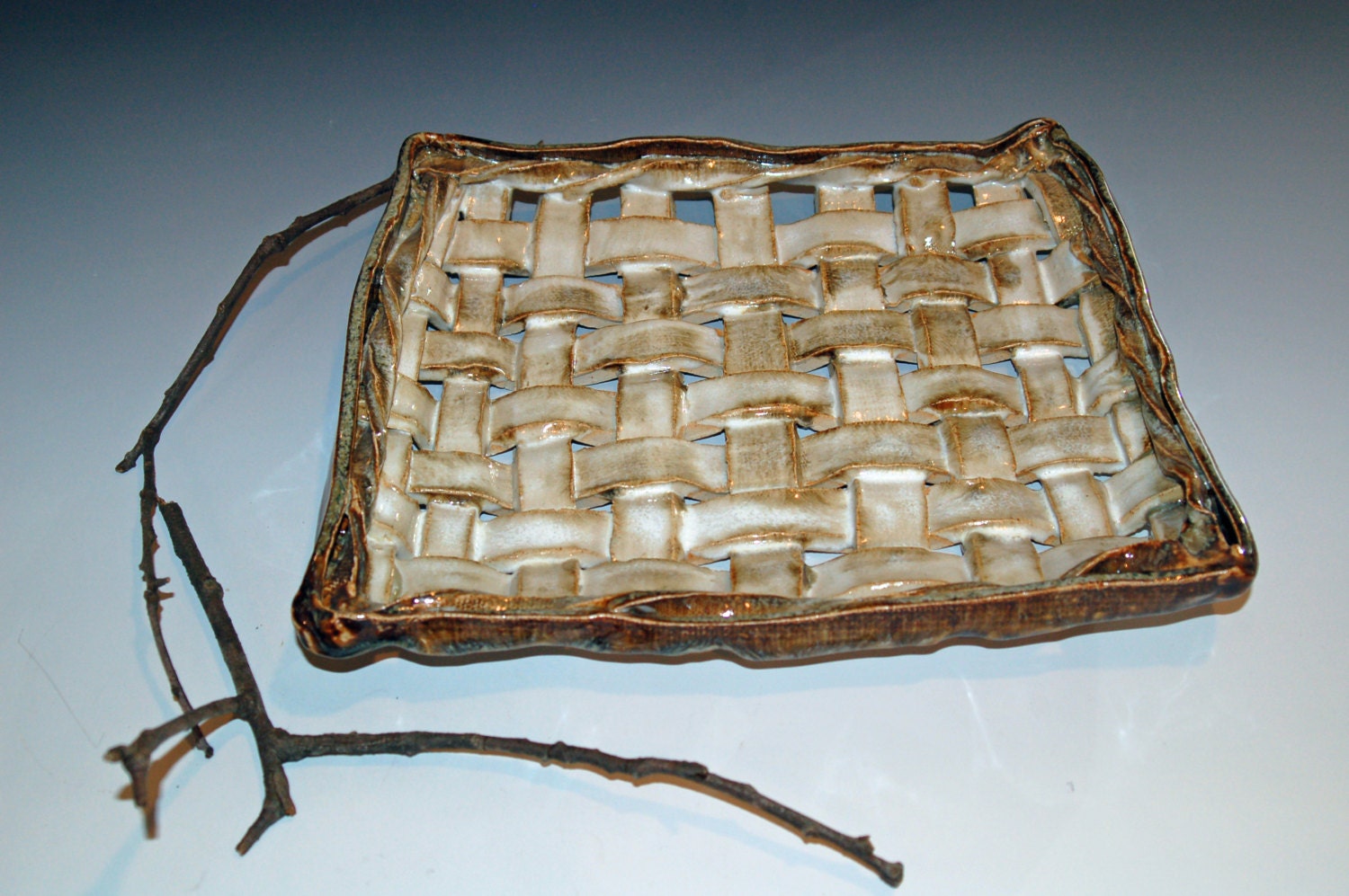 Woven Pottery Tray Serving Tray Ceramics and by nhfinestoneware