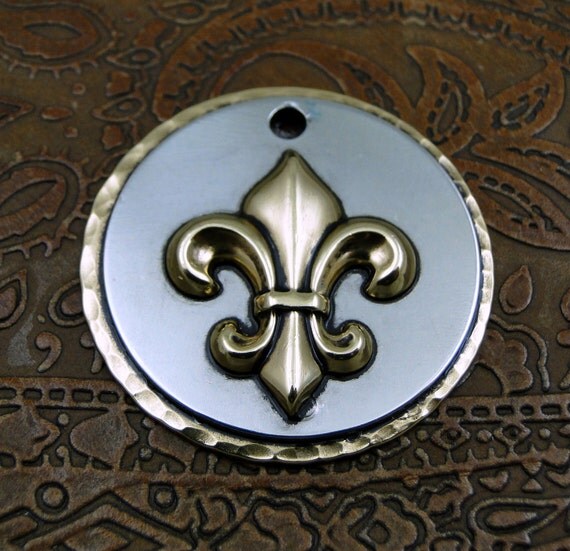 Fleur de lis Pet ID TagCustom ID Dog TagPersonalized Pet ID
