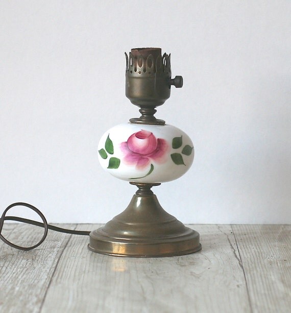 milk Etsy ivorybird lamp Glass  glass roses on by with Rose Milk Rink Lamp Brass