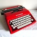 On Sale - Valentine Red Olivetti Lettera 35l Typewriter - Pica Font - Veronica - Professionally Serviced