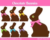 Chocolate Bunnies Clipart - Digital Clip Art Graphics for Personal or Commercial Use Il_170x135