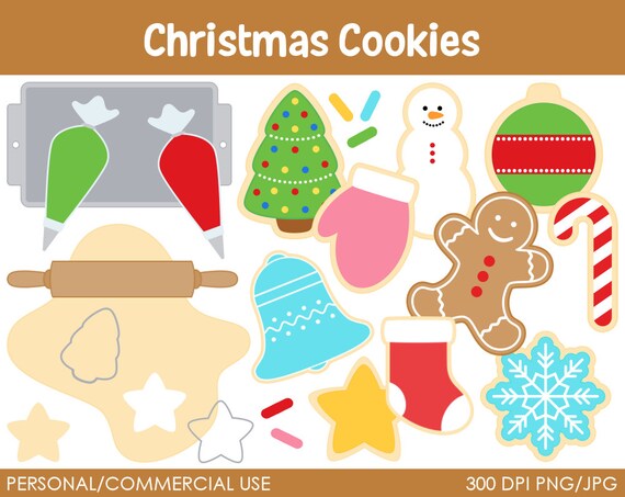 Christmas Cookies Clipart - Digital Clip Art Graphics for Personal or Commercial Use Il_570xn
