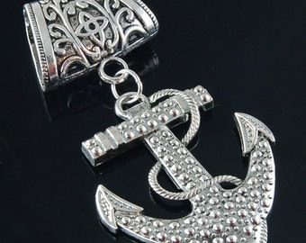 Scarf Pendant - Silver Anchor Scarf Jewelry
