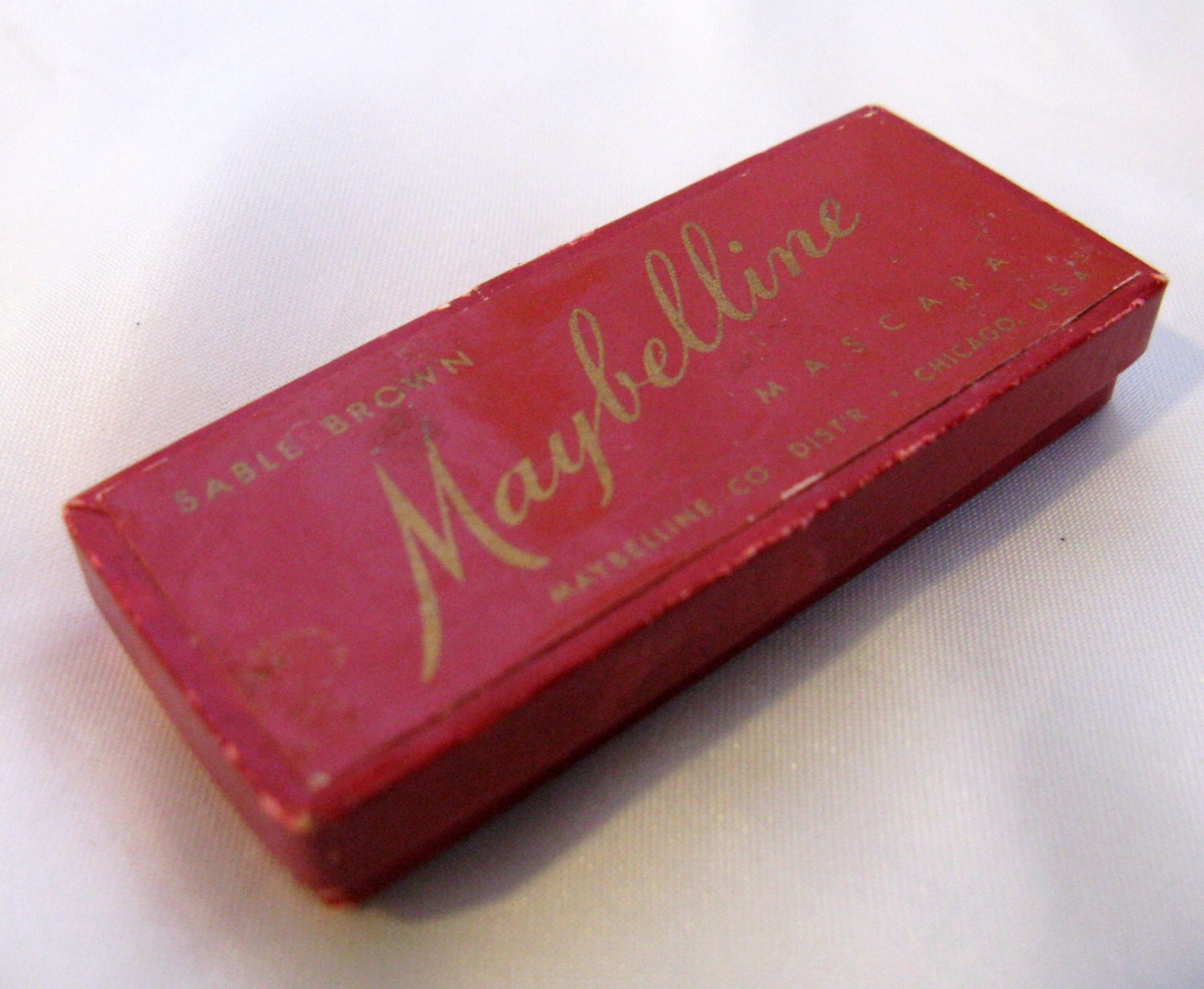 Vintage 50s Maybelline Cake Mascara in Cardboard Box with