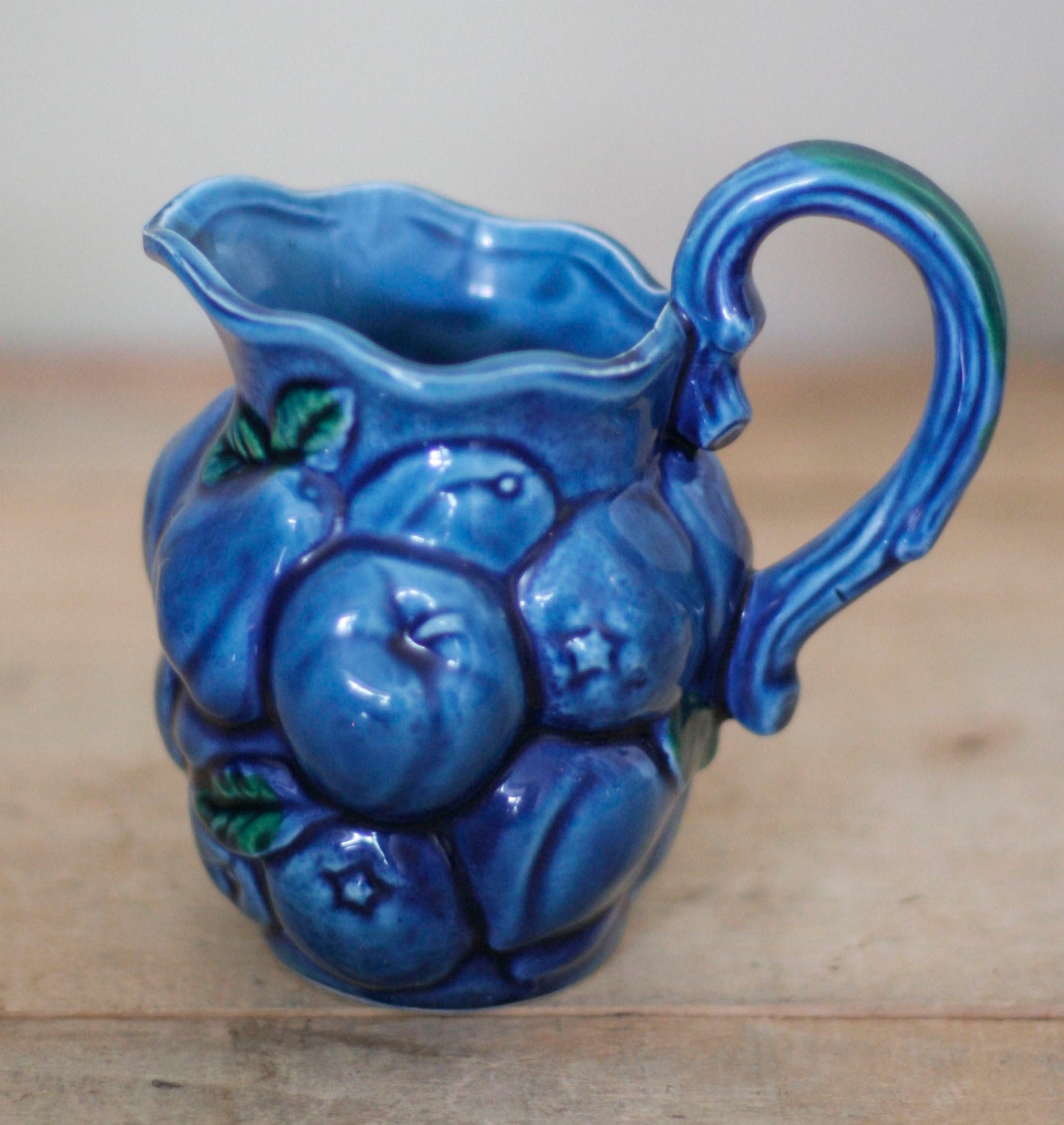 vintage indigo blue inarco small pitcher