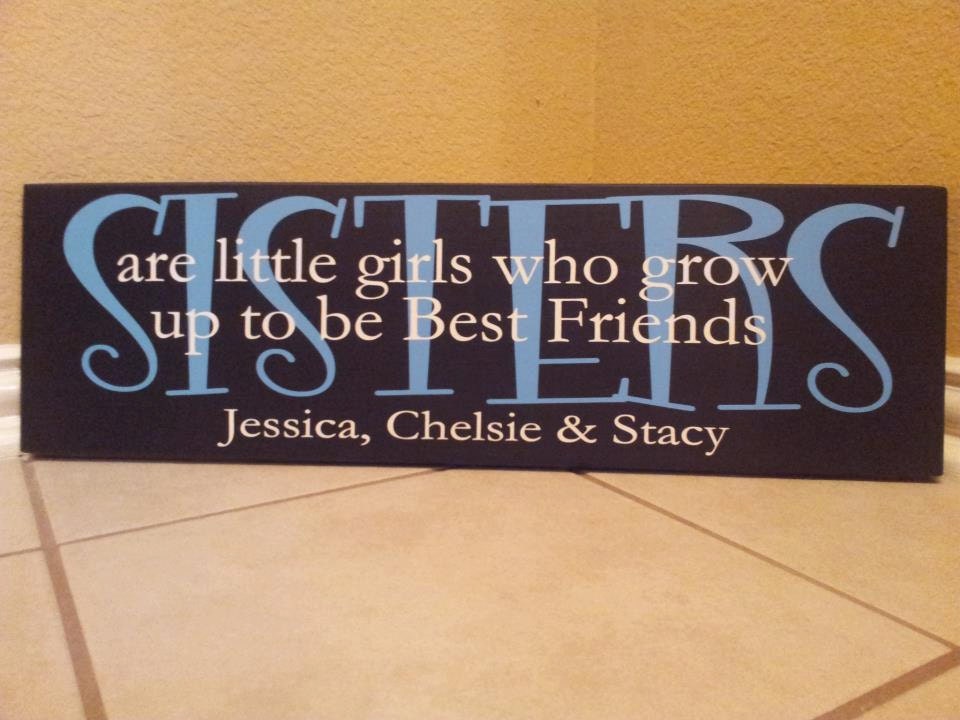 Sisters Personalized wood sign by vinylupyourspace on Etsy