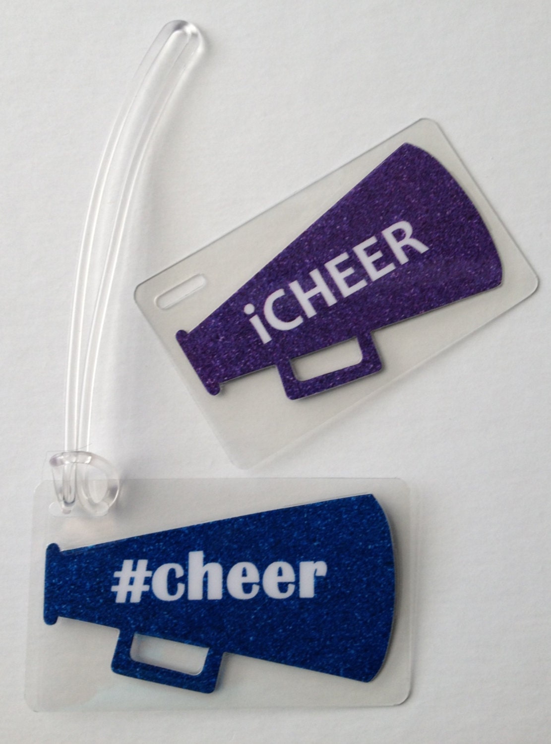 Bling Cheerleading Bag Tag Glitter Cheer Bag Tag Megaphone
