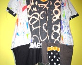 rEVERSE PAINTED rECYCLED UPCYCLED cOTTON artist  tUNIC Fits medium thru 1x