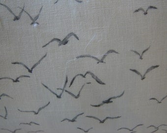 Thom Filicia SEAGULLS Fog Linen Lumbar Pillow Cover, 21 x 12