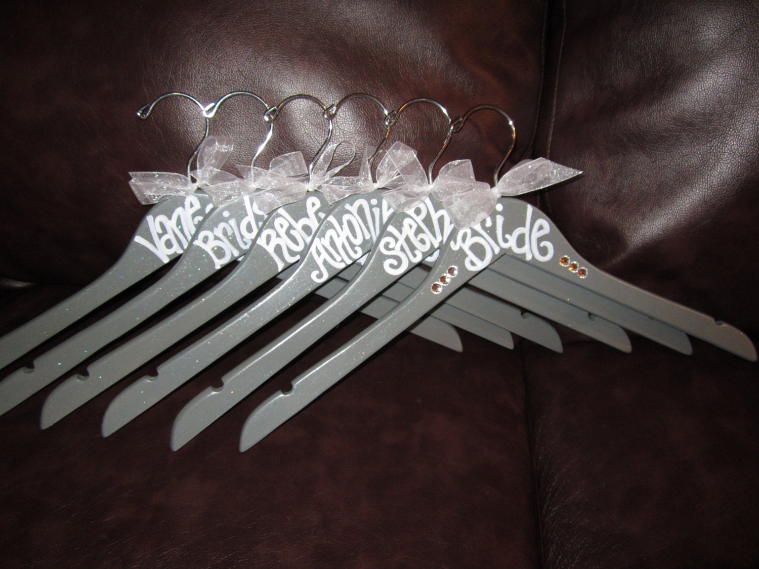 hand painted wood hangers for wedding parties bridesmaids