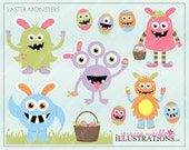 Easter Monsters Cute Digital Clipart for Card Design, Scrapbooking, and Web Design Il_170x135