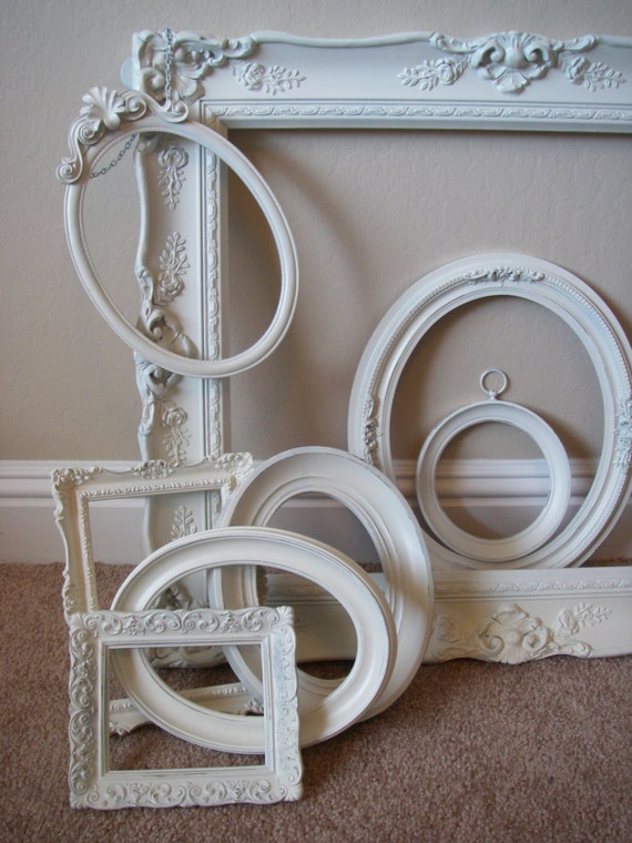 Picture Frames Off White Baroque Vintage Shabby Wedding