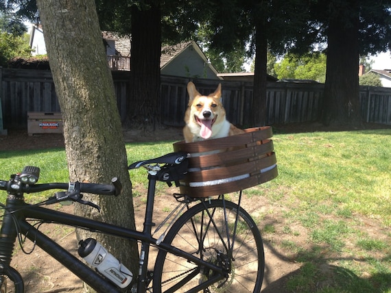 Bike Basket - Large Walnut Wood bike basket