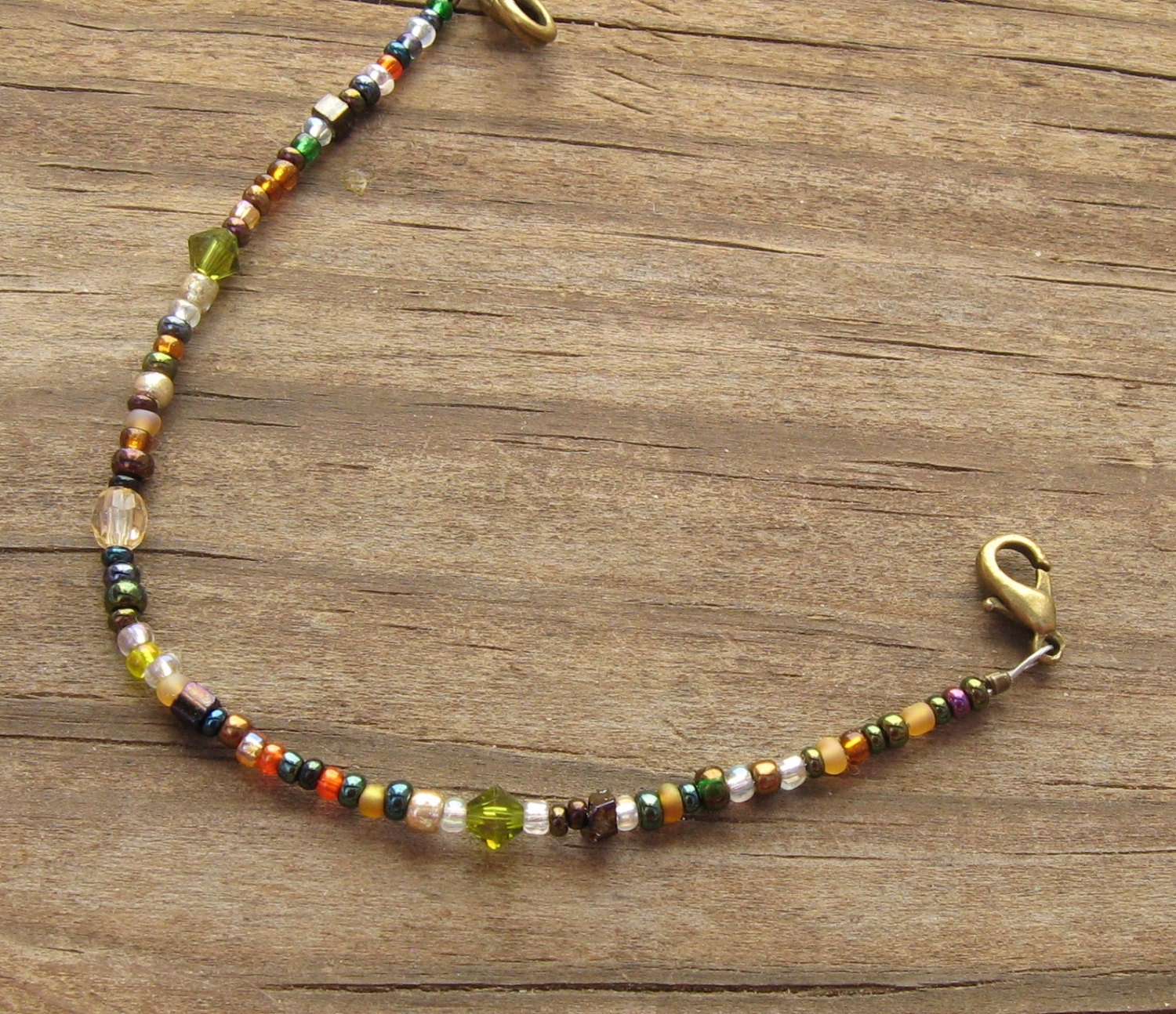 Tiny Seed Bead Medical ID Bracelet in Warm Tones