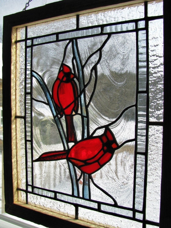 Cardinal Stained Glass Panel