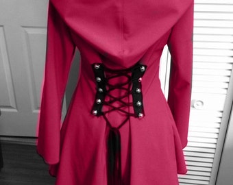 corset laced hoodie red riding hood raincoat pixie steampunk fairy ... corset laced hoodie red riding hood raincoat pixie steampunk fairy ...