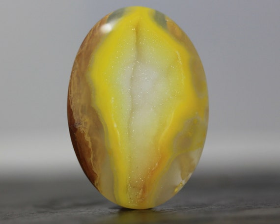 Yellow Druzy Large Oval Gemstone Designer Geodes and Drusies