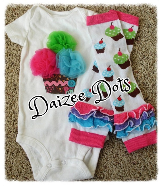 Cupcake Birthday Baby girl onesie with Petti by Digitaldaizee