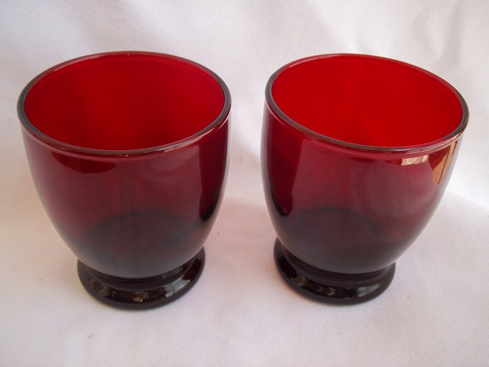 Ruby Red Depression Glass Tumblers1930's