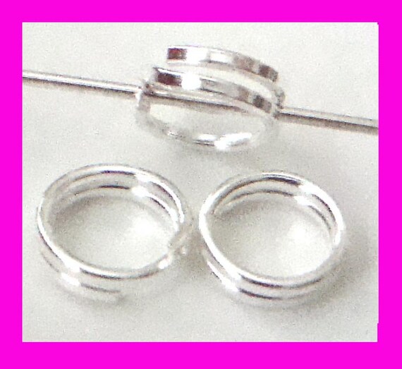 5mm Sterling Silver Split jump ring key chain style round charm ...