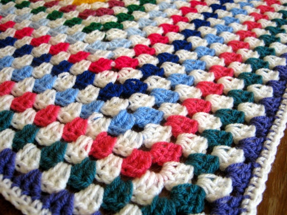 Crochet Afghan Blanket Large Granny Square 48" x 48" In Stock Ready to Ship