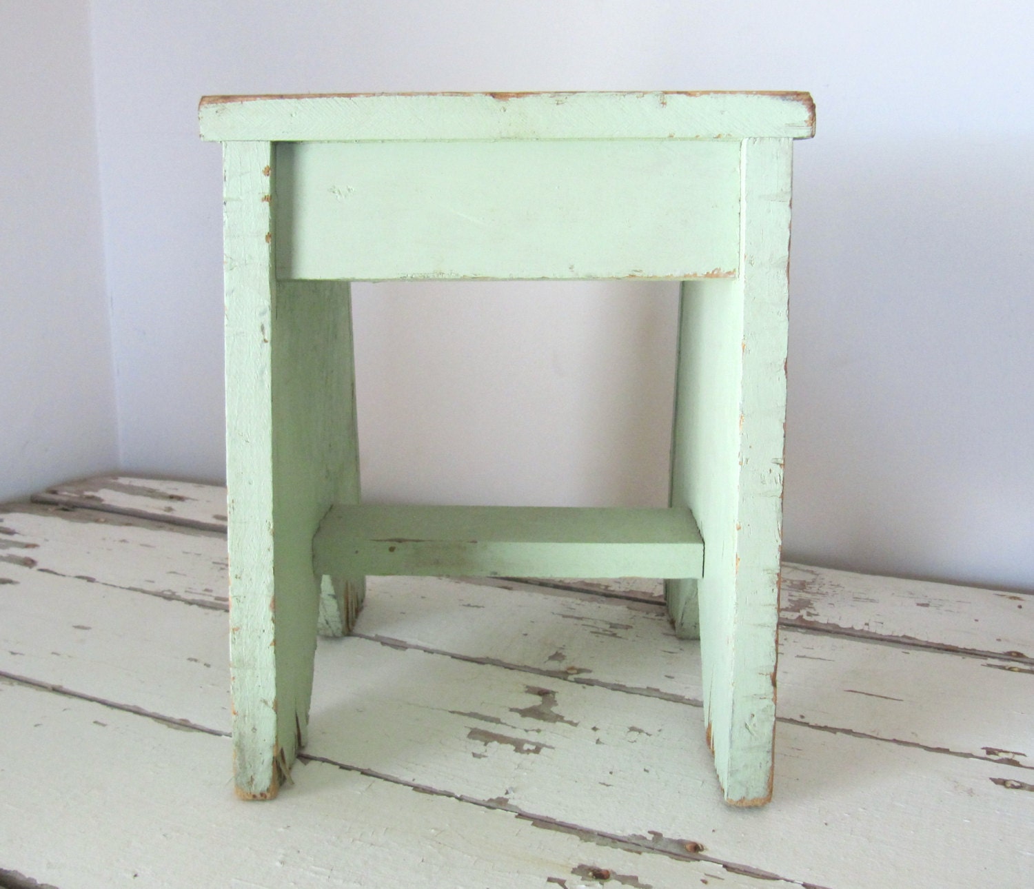 Vintage Painted Wooden Stool