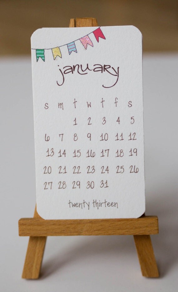 Calendar 2013 Mini Doodle Desk Calendar With Wooden Easel
