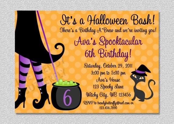 Halloween Themed Birthday Invitations 6