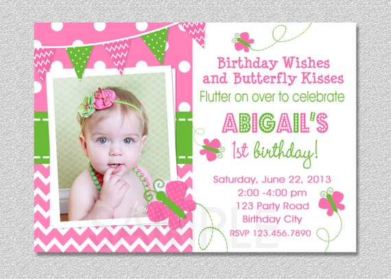 Butterfly 1St Birthday Invitations 6