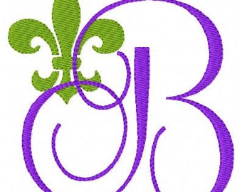 Fleur De Lis Embroidery Design Monogram Font Set, Machine Embroidery Designs, Embroidery Font, Monogram Designs // Joyful Stitches