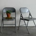 Vintage Metal Folding Children Chairs (Set of 2)