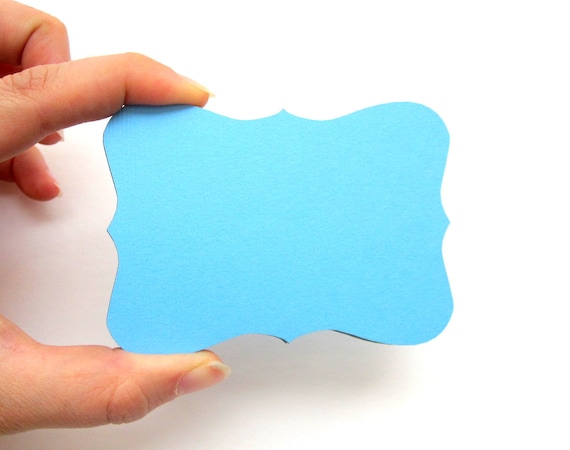 12 Bracket cards (3.5 x 2.5 inches) Cardstock die cuts, Aqua Blue or Choose your color A164 Il_570xn