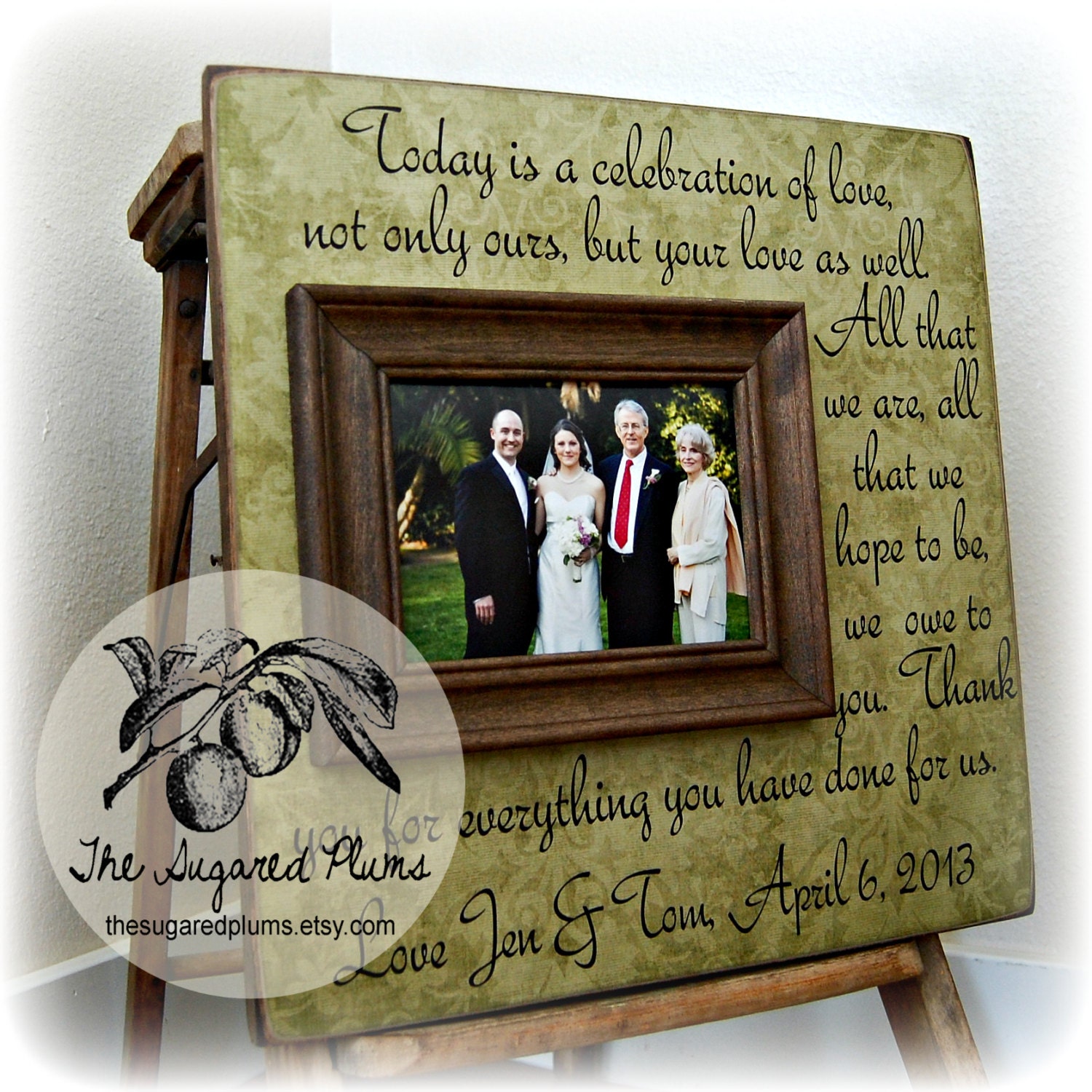 PARENTS THANK YOU Wedding Frame Today Is A by thesugaredplums